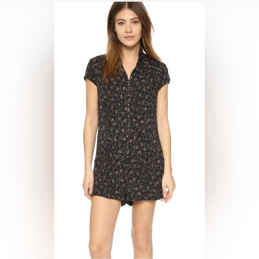 Free People Debby Dot Black Shorts Romper Size XS - Picture 1 of 10